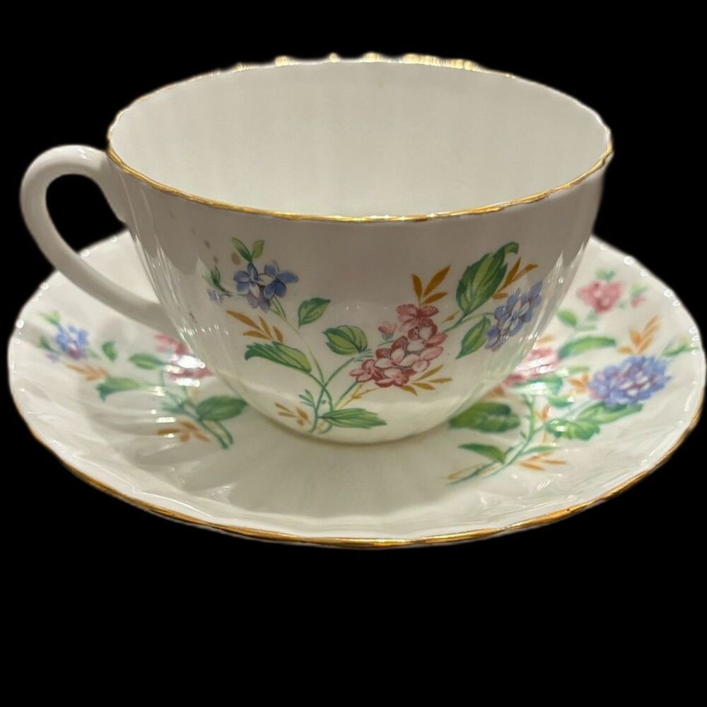 Vintage Windsor Bone China Floral Delicate Cottagecore Whimsical Teacup Saucer